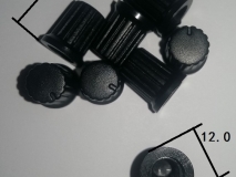 直径12mm高度14mm单黑色塑料旋钮帽